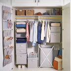 Organisateur de rangement suspendu en tissu gris - Brightroom