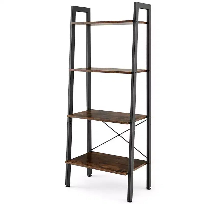 Étagère échelle en bois Costway à 4 niveaux, bibliothèque, étagère de rangement