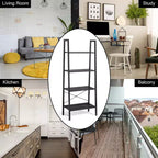 Étagère échelle en bois Costway à 4 niveaux, bibliothèque, étagère de rangement