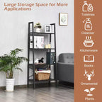 Étagère échelle en bois Costway à 4 niveaux, bibliothèque, étagère de rangement