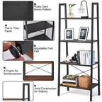 Étagère échelle en bois Costway à 4 niveaux, bibliothèque, étagère de rangement