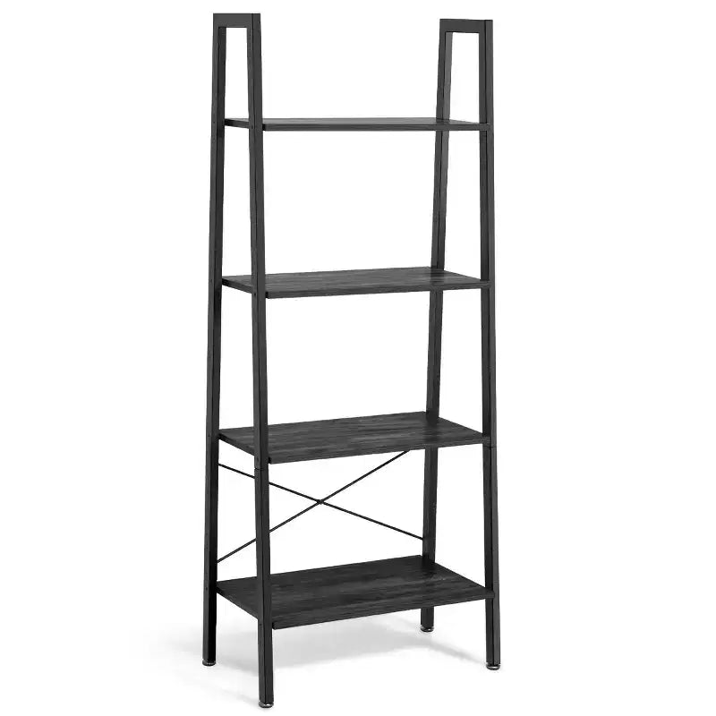 Étagère échelle en bois Costway à 4 niveaux, bibliothèque, étagère de rangement