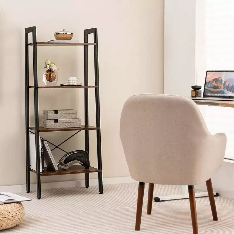 Étagère échelle en bois Costway à 4 niveaux, bibliothèque, étagère de rangement