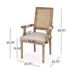 Lot de 6 chaises de salle à manger tapissées en bois et cannage Maria French Country - Christopher Knight Home