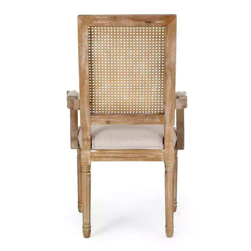 Lot de 6 chaises de salle à manger tapissées en bois et cannage Maria French Country - Christopher Knight Home
