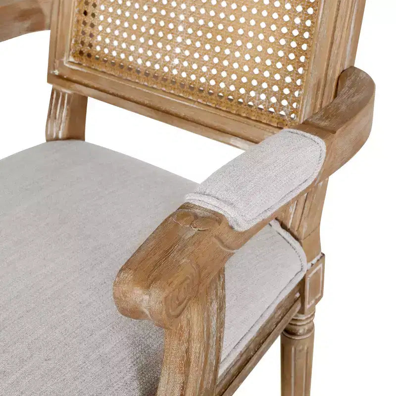 Lot de 6 chaises de salle à manger tapissées en bois et cannage Maria French Country - Christopher Knight Home