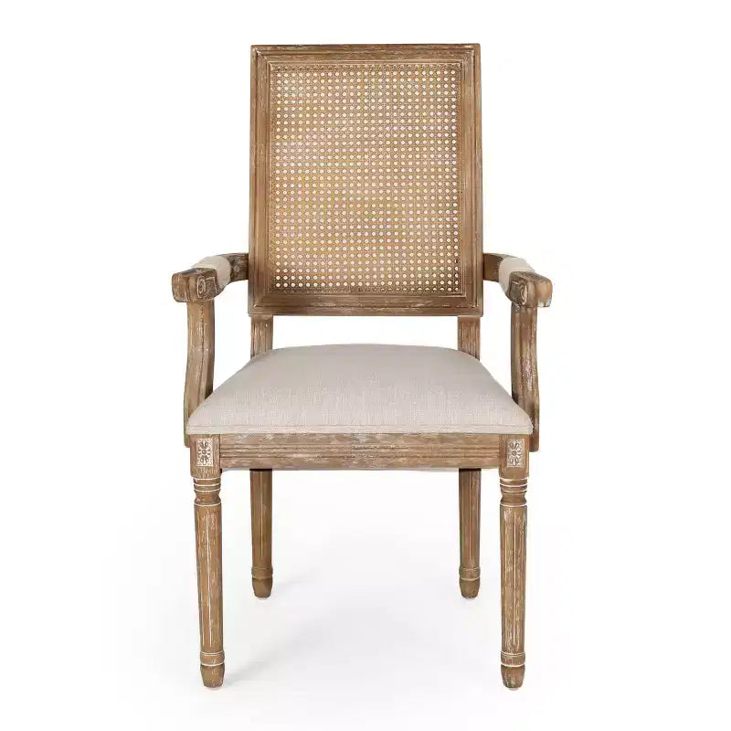 Lot de 6 chaises de salle à manger tapissées en bois et cannage Maria French Country - Christopher Knight Home