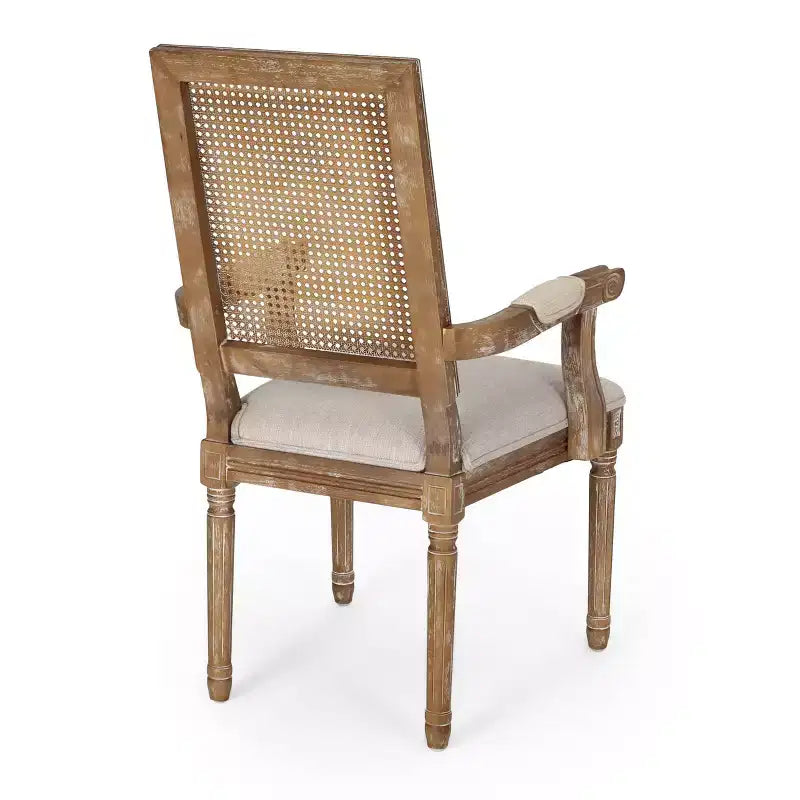 Lot de 6 chaises de salle à manger tapissées en bois et cannage Maria French Country - Christopher Knight Home