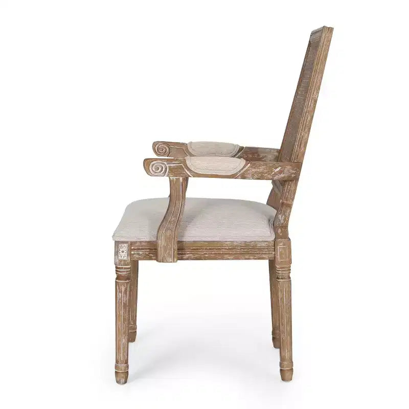 Lot de 6 chaises de salle à manger tapissées en bois et cannage Maria French Country - Christopher Knight Home