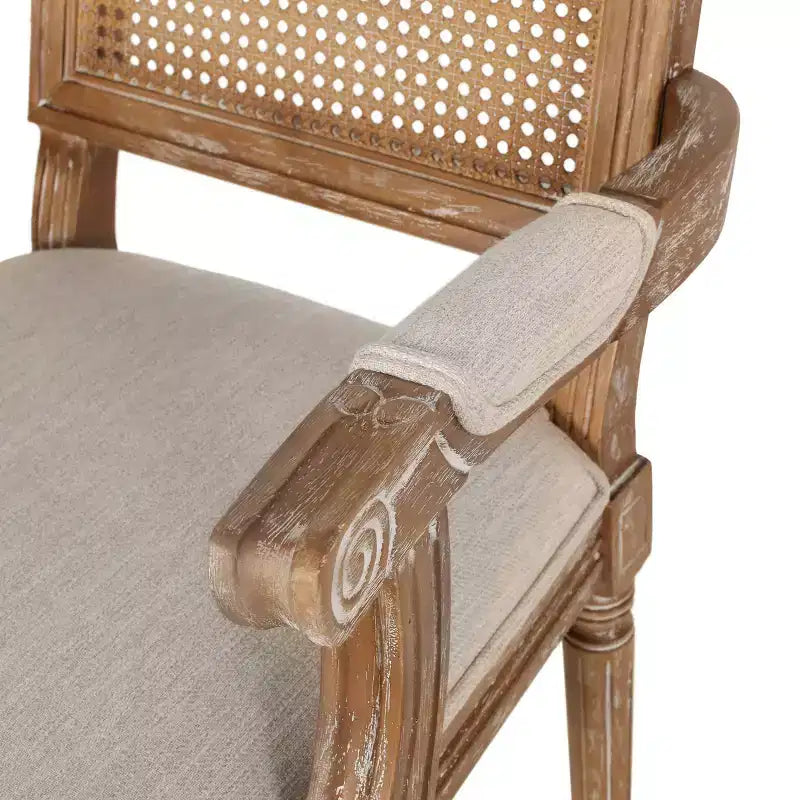 Lot de 6 chaises de salle à manger tapissées en bois et cannage Maria French Country - Christopher Knight Home