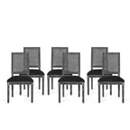 Lot de 6 chaises de salle à manger Regina en bois et cannage de style campagne française - Christopher Knight Home