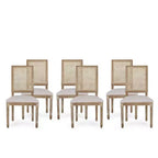 Lot de 6 chaises de salle à manger Regina en bois et cannage de style campagne française - Christopher Knight Home