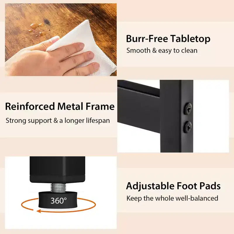 Costway Bureau d'angle en forme de L avec étagères de rangement Noir/Brun Rustique