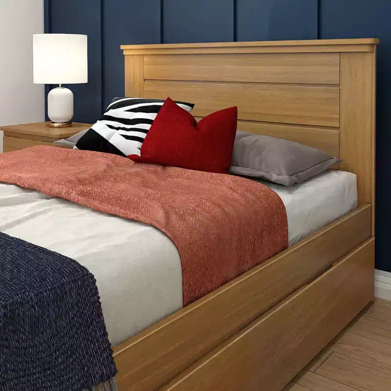 Max & Lily Cadre de lit double avec lit gigogne, lit plateforme en bois massif