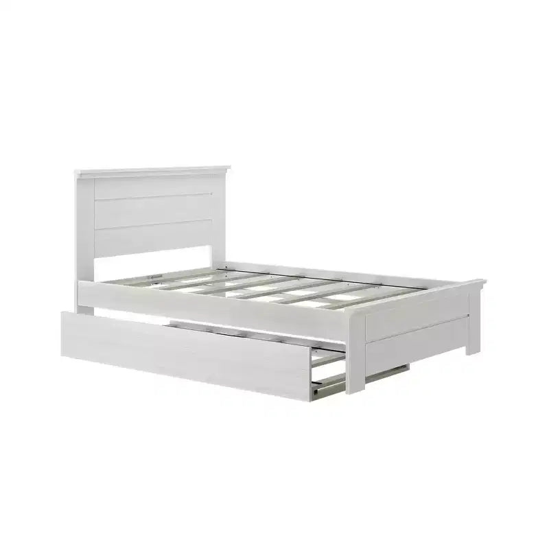 Max & Lily Cadre de lit double avec lit gigogne, lit plateforme en bois massif