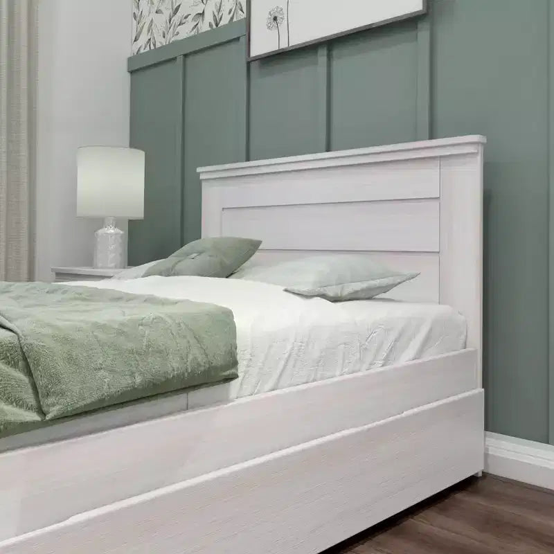 Max & Lily Cadre de lit double avec lit gigogne, lit plateforme en bois massif