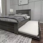Max & Lily Cadre de lit double avec lit gigogne, lit plateforme en bois massif