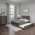 Max & Lily Cadre de lit double avec lit gigogne, lit plateforme en bois massif
