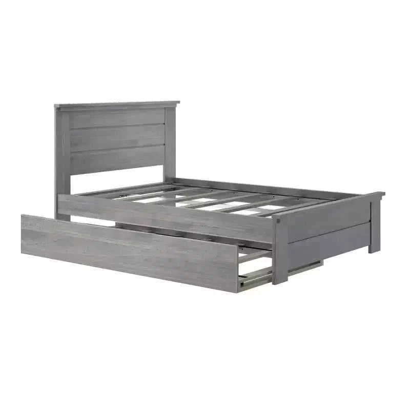 Max & Lily Cadre de lit double avec lit gigogne, lit plateforme en bois massif