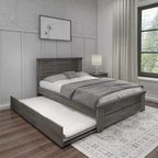 Max & Lily Cadre de lit double avec lit gigogne, lit plateforme en bois massif