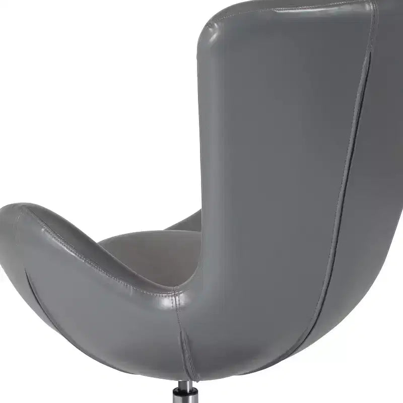 Chaise longue Merrick Lane style œuf à dossier haut avec base pivotante en métal à 360°