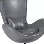 Chaise longue Merrick Lane style œuf à dossier haut avec base pivotante en métal à 360°