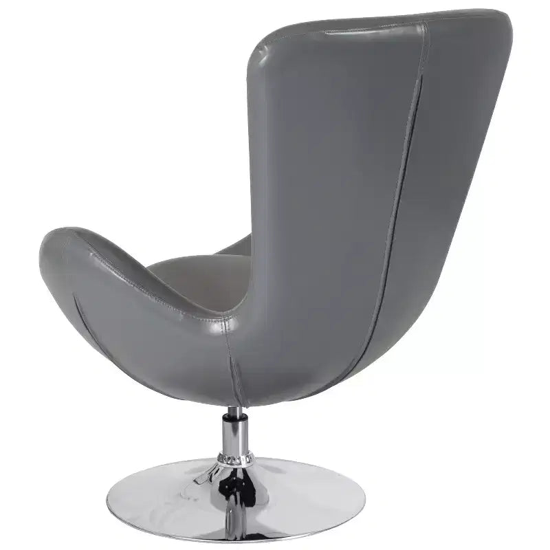 Chaise longue Merrick Lane style œuf à dossier haut avec base pivotante en métal à 360°