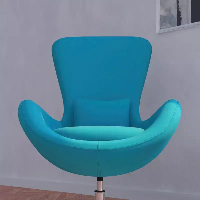 Chaise longue Merrick Lane style œuf à dossier haut avec base pivotante en métal à 360°
