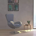Chaise longue Merrick Lane style œuf à dossier haut avec base pivotante en métal à 360°