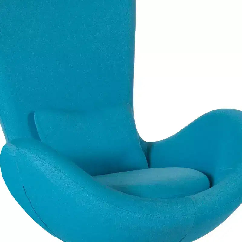 Chaise longue Merrick Lane style œuf à dossier haut avec base pivotante en métal à 360°