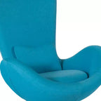 Chaise longue Merrick Lane style œuf à dossier haut avec base pivotante en métal à 360°