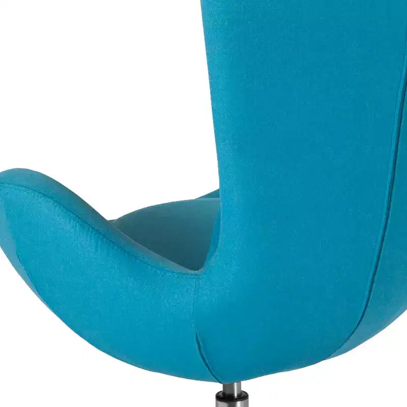 Chaise longue Merrick Lane style œuf à dossier haut avec base pivotante en métal à 360°