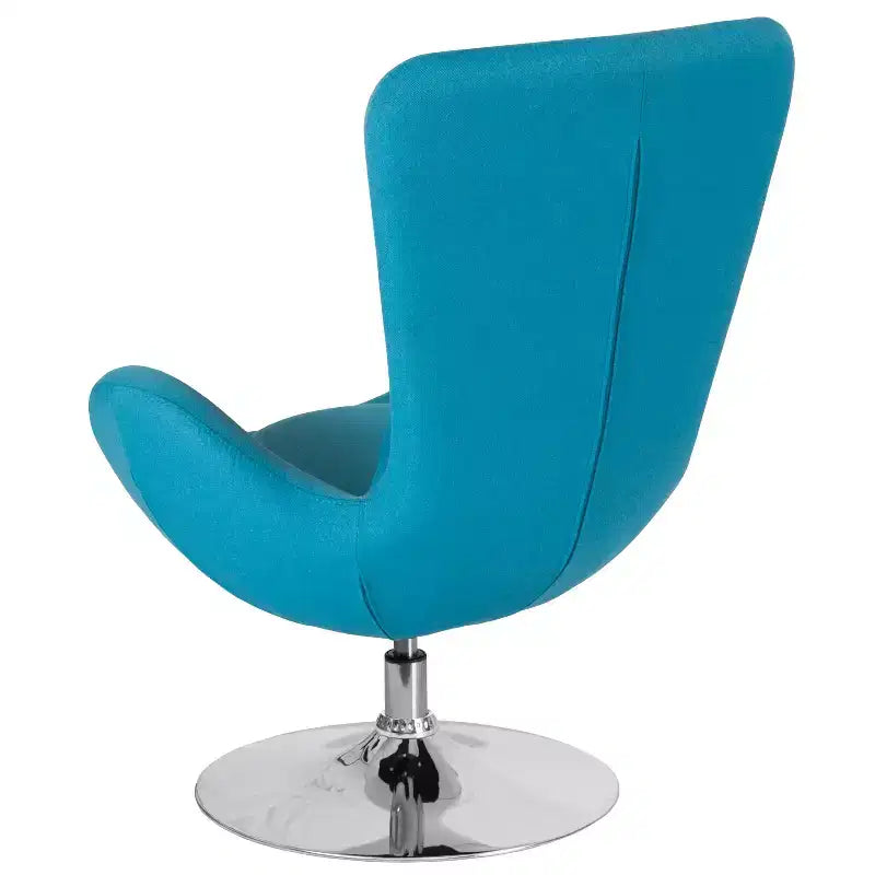 Chaise longue Merrick Lane style œuf à dossier haut avec base pivotante en métal à 360°