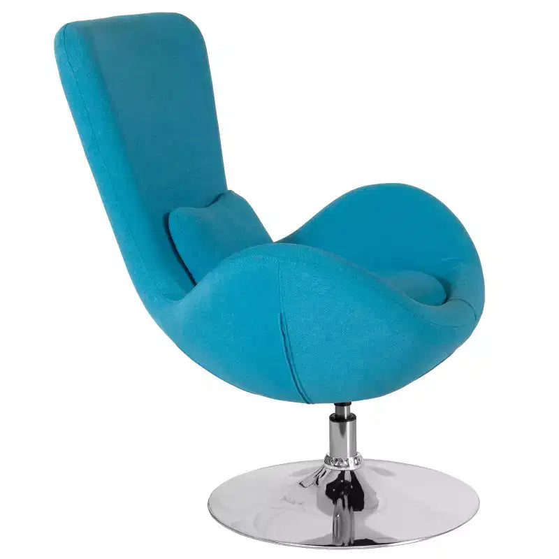 Chaise longue Merrick Lane style œuf à dossier haut avec base pivotante en métal à 360°