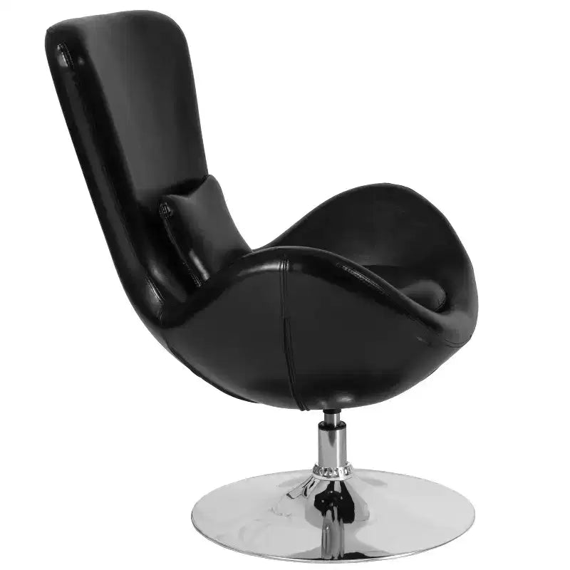 Chaise longue Merrick Lane style œuf à dossier haut avec base pivotante en métal à 360°
