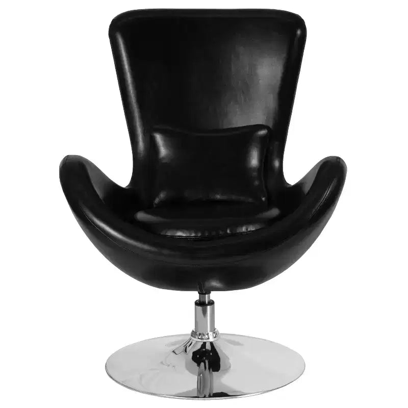 Chaise longue Merrick Lane style œuf à dossier haut avec base pivotante en métal à 360°
