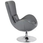 Chaise longue Merrick Lane style œuf à dossier haut avec base pivotante en métal à 360°