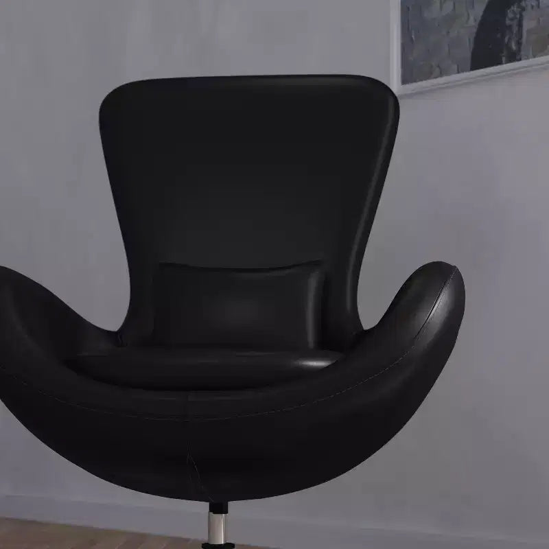 Chaise longue Merrick Lane style œuf à dossier haut avec base pivotante en métal à 360°