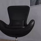 Chaise longue Merrick Lane style œuf à dossier haut avec base pivotante en métal à 360°