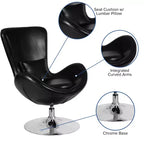 Chaise longue Merrick Lane style œuf à dossier haut avec base pivotante en métal à 360°