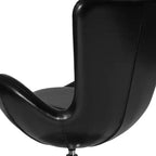 Chaise longue Merrick Lane style œuf à dossier haut avec base pivotante en métal à 360°