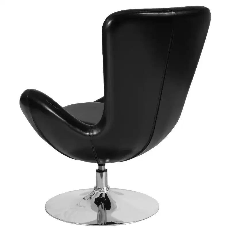 Chaise longue Merrick Lane style œuf à dossier haut avec base pivotante en métal à 360°
