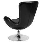 Chaise longue Merrick Lane style œuf à dossier haut avec base pivotante en métal à 360°