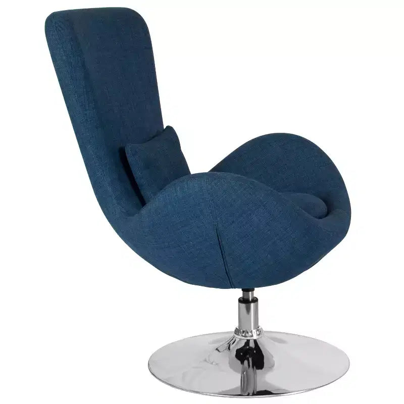 Chaise longue Merrick Lane style œuf à dossier haut avec base pivotante en métal à 360°