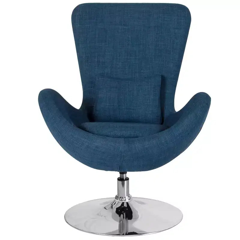 Chaise longue Merrick Lane style œuf à dossier haut avec base pivotante en métal à 360°