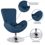 Chaise longue Merrick Lane style œuf à dossier haut avec base pivotante en métal à 360°