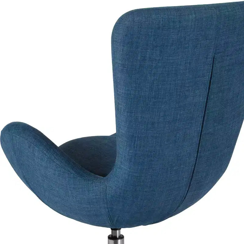 Chaise longue Merrick Lane style œuf à dossier haut avec base pivotante en métal à 360°