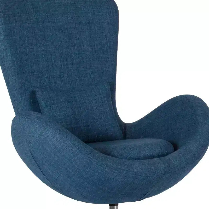 Chaise longue Merrick Lane style œuf à dossier haut avec base pivotante en métal à 360°