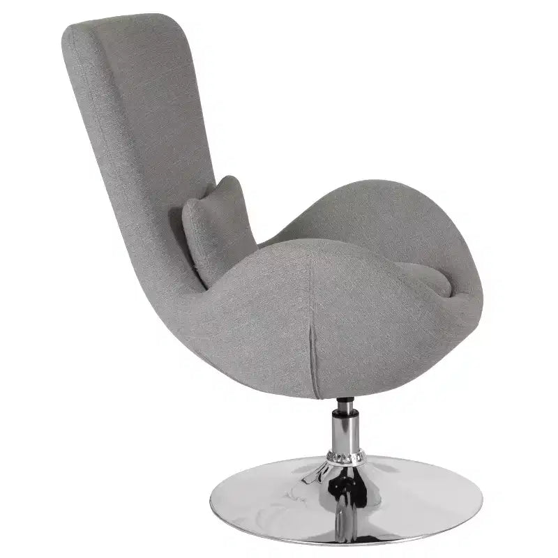 Chaise longue Merrick Lane style œuf à dossier haut avec base pivotante en métal à 360°