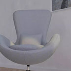 Chaise longue Merrick Lane style œuf à dossier haut avec base pivotante en métal à 360°